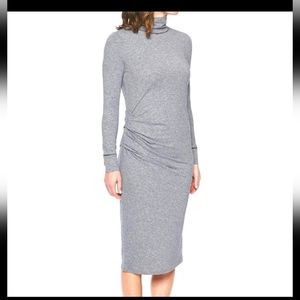 ATHLETA Side Gathered Merino Wool Blend Turtleneck Maxi Dress